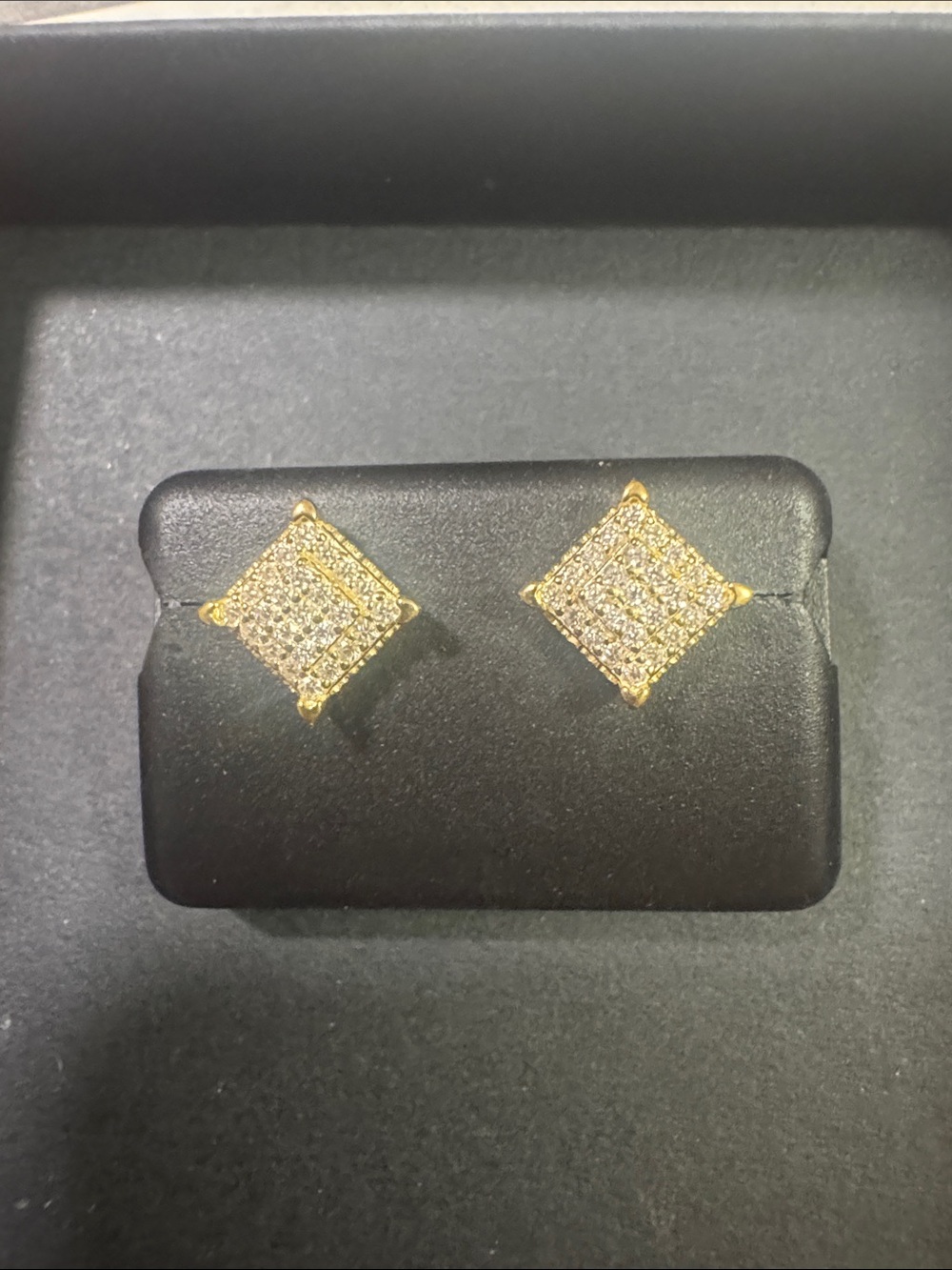 Gold Plated 925 Silver w/ Moissanite Stud Earrings - 1 Ct